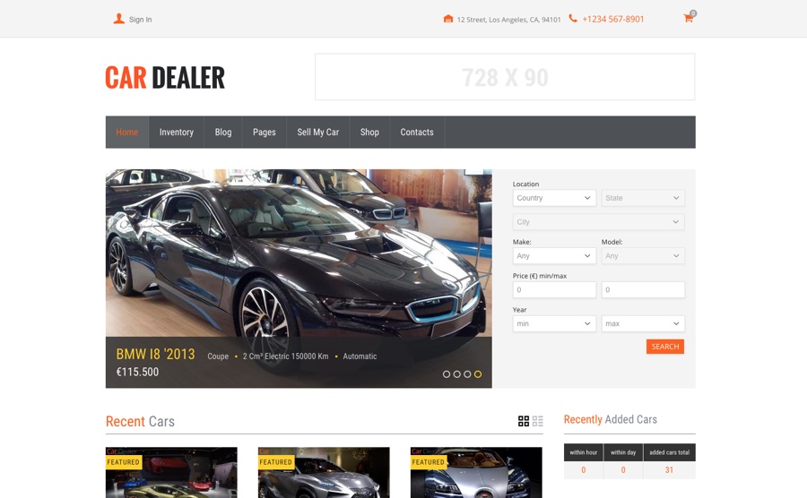 Thème WordPress pour concessionnaire automobile CarDealer