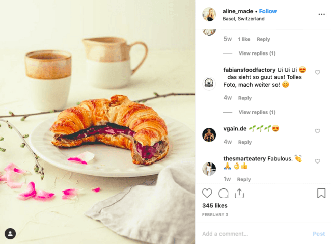 Photos de nourriture Instagram d'Aline Made