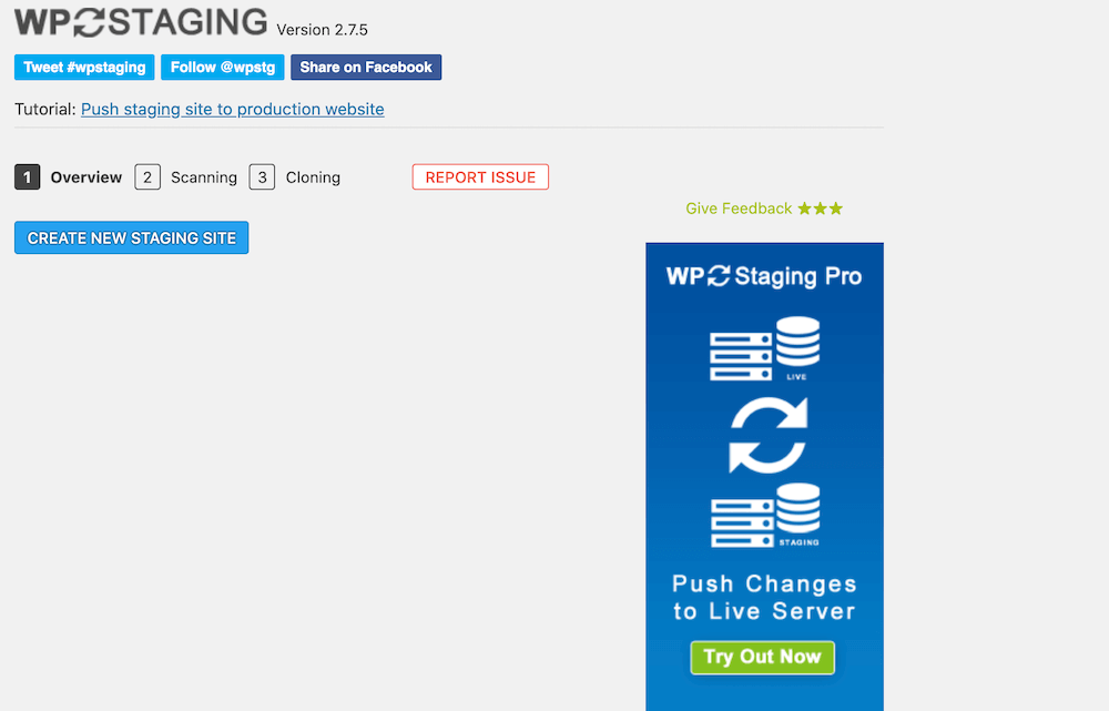 Configurer le staging avec WP Staging
