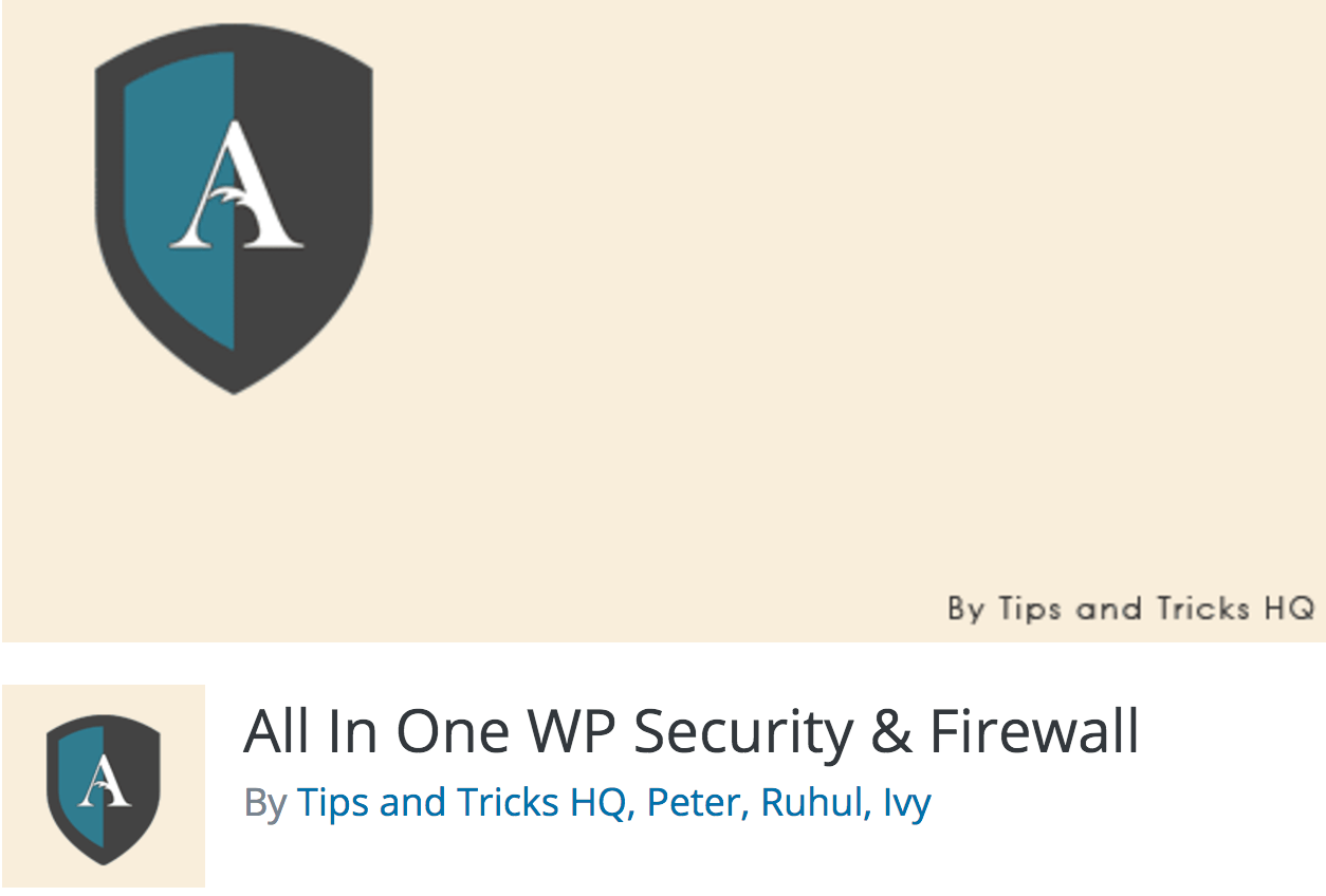 Le plugin All in Once WP Security & Firewall.