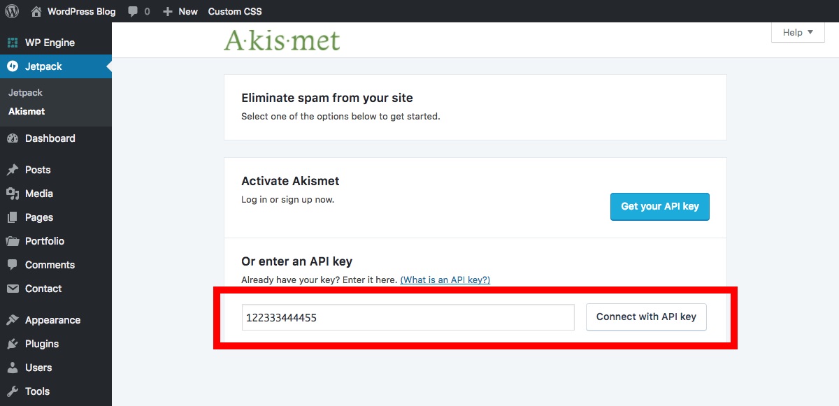 Connectez l'API Akismet