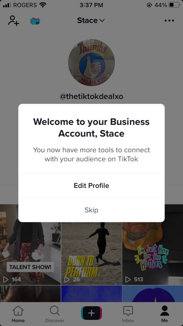 bienvenue sur votre compte professionnel TikTok