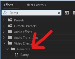 Effets de rampe dans Adobe Premiere Pro
