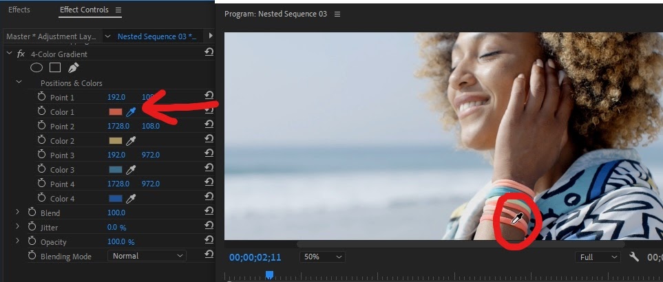 Effet de dégradé dans Adobe Premiere Pro