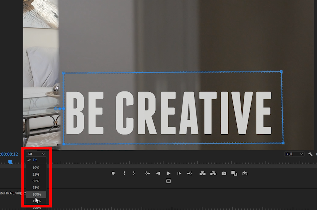 Dessin d'un rectangle autour du texte dans Adobe Premiere Pro