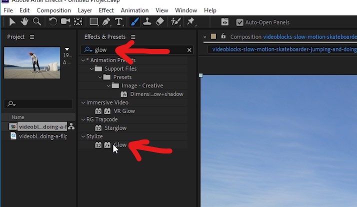 Utilisation de l'effet lumineux dans Adobe After Effects