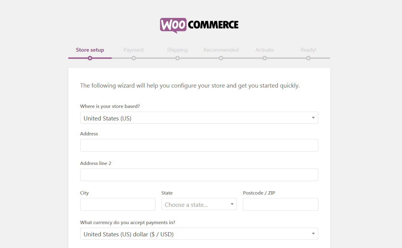 Assistant de configuration WooCommerce