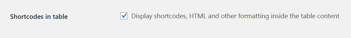 Shortcodes WooCommerce dans la configuration de la table