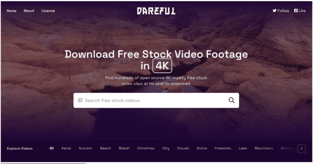 Dareful télécharger des séquences vidéo gratuites en 4K