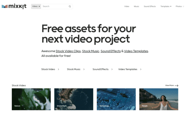 Ressources gratuites Mixkit pour votre prochain projet vidéo