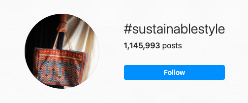 comment trouver des abonnés instagram: page de hashtag de style durable sur Instagram