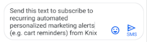 Alertes marketing personnalisées par SMS Knix