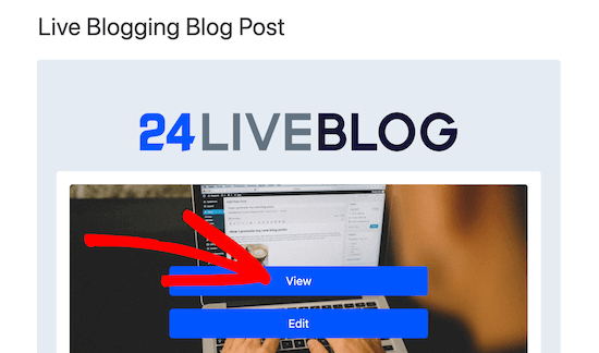 Cliquez sur voir pour commencer à bloguer en direct