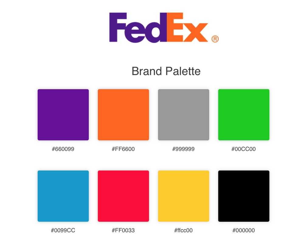 Exemple de palettes de marques FedEx