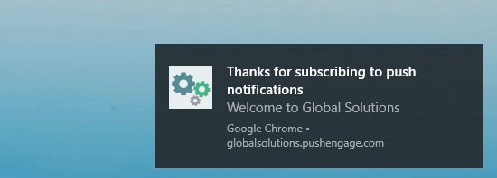 Exemple de notification PushEngage