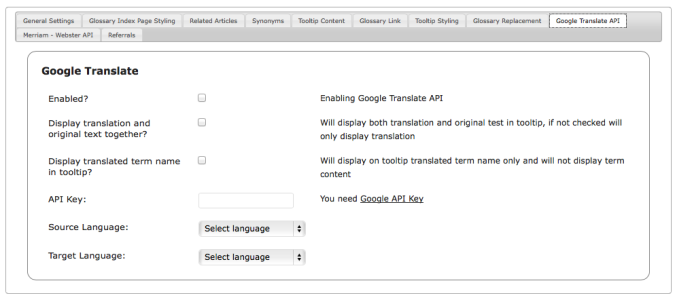 info-bulle glossaire Google Translate