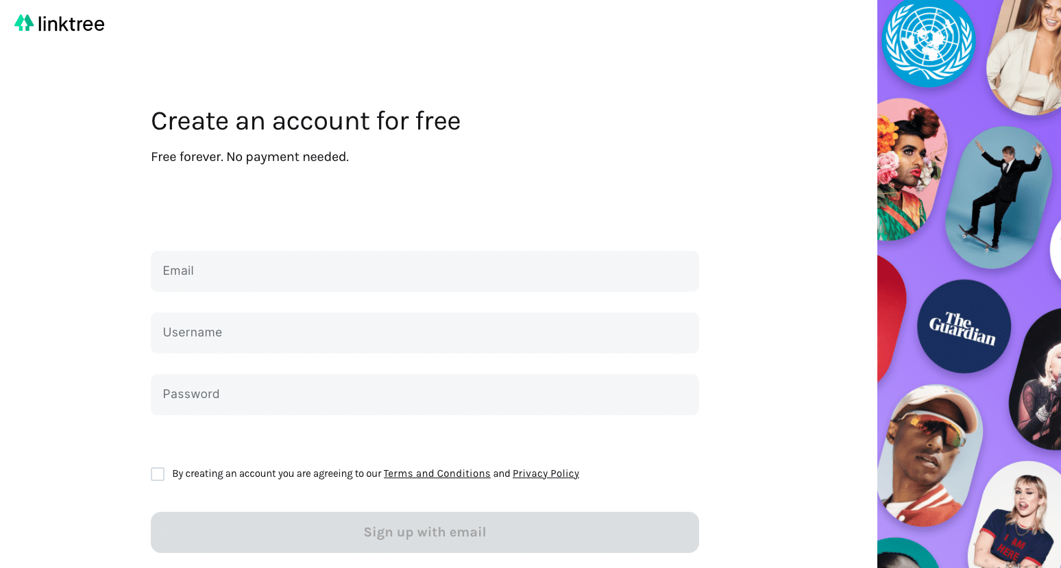 arbre de liens créer un compte gratuitement