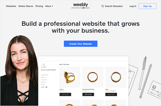 Le site Web de Weebly