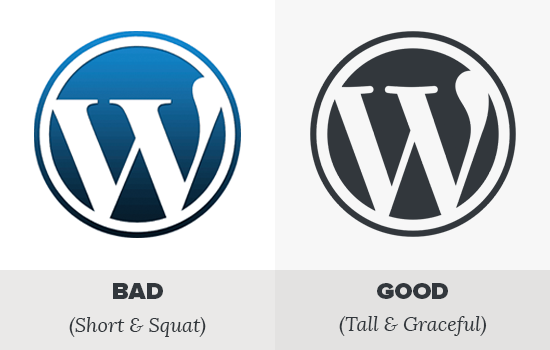 WordPress faux vs vrai logo