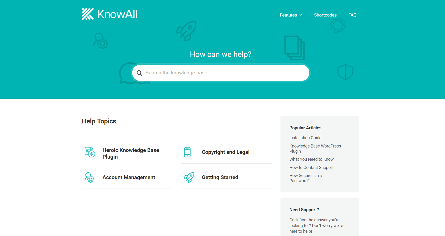 La barre de recherche KnowAll.
