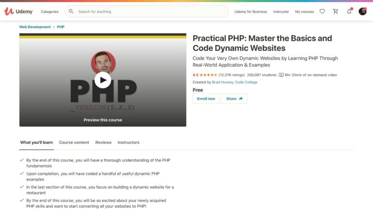 PHP pratique Udemy