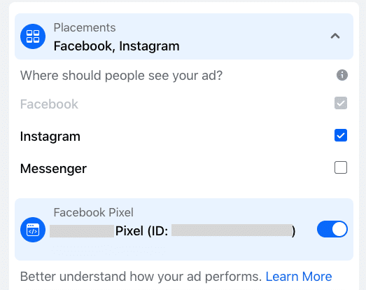 placement d'annonce sur facebook ou instagram