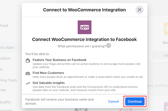 Connectez WooCommerce et Facebook