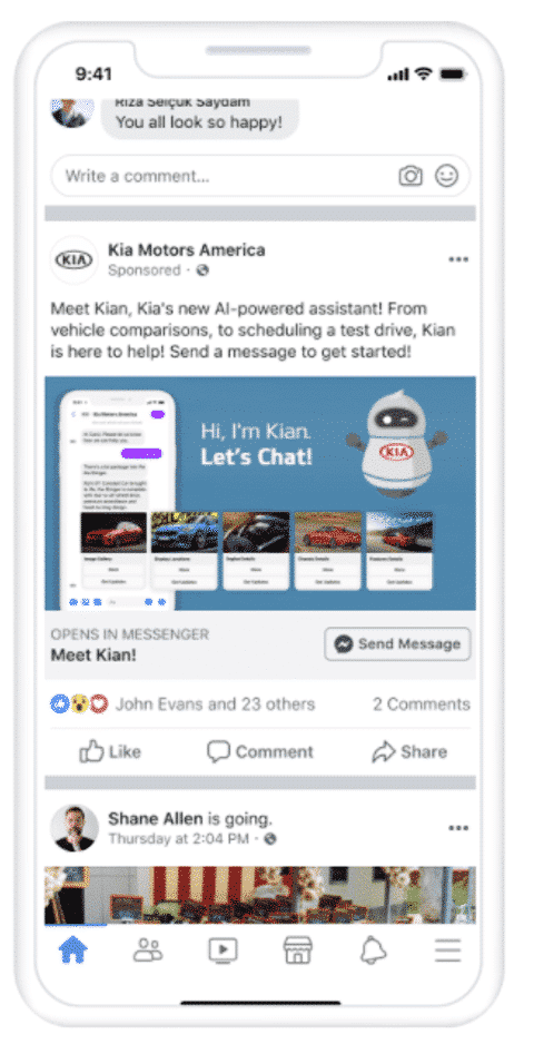 Chatbot assistant virtuel Kia Motors America