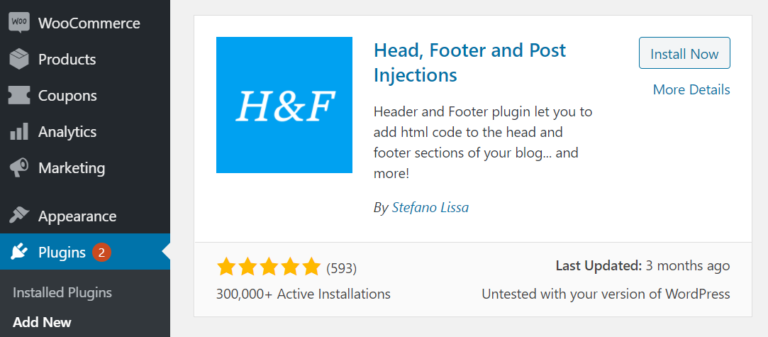 Le plugin Head, Footer et Post Injections