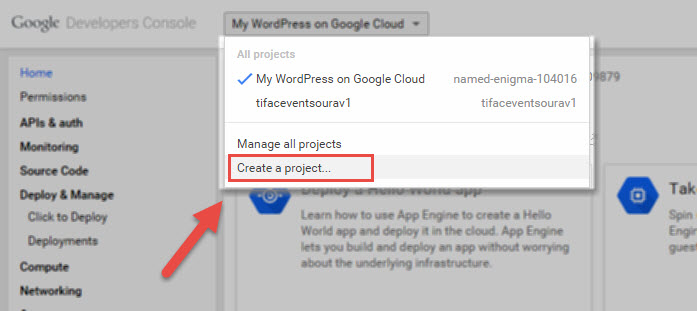 google-cloud-wordpress-009-créer un nouveau projet