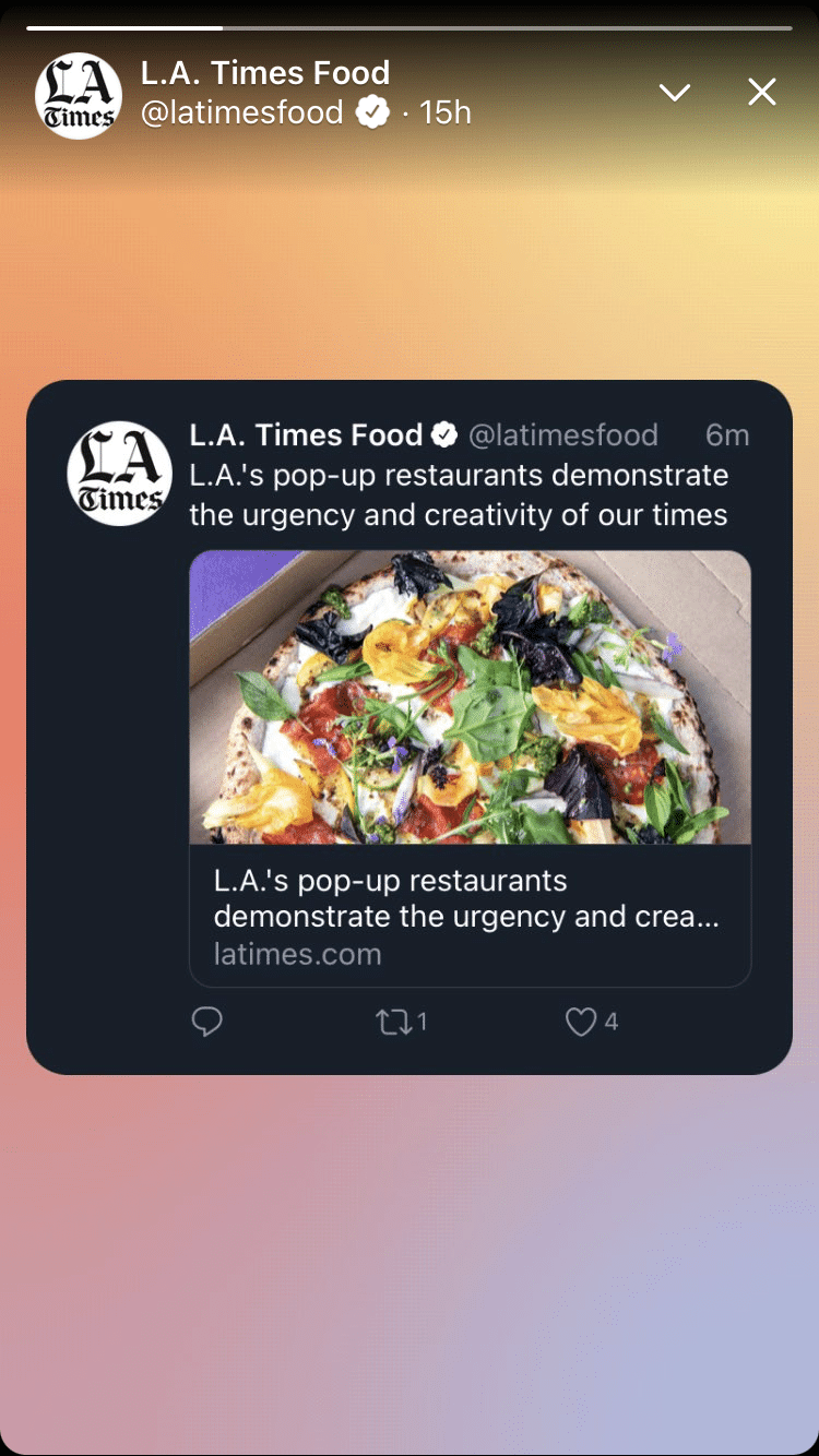 LA Times partage des tweets via des flottes