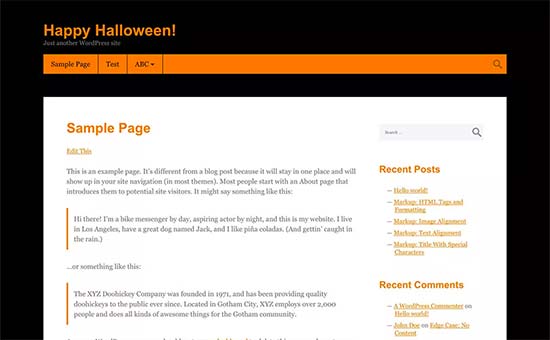 Thème Halloween pour WordPress