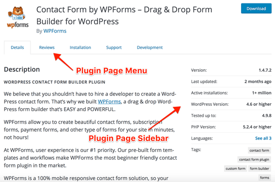 Page de liste des plugins WordPress