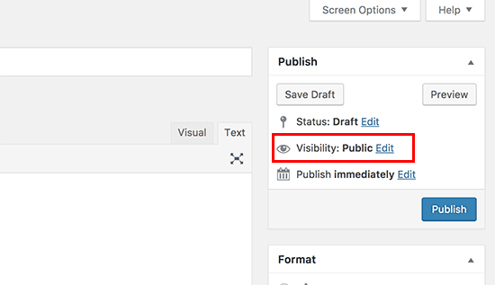 Modifier les options de visibilité d'un article de blog ou d'une page dans WordPress