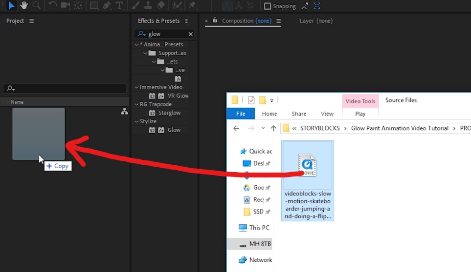 Organisation des séquences dans Adobe After Effects