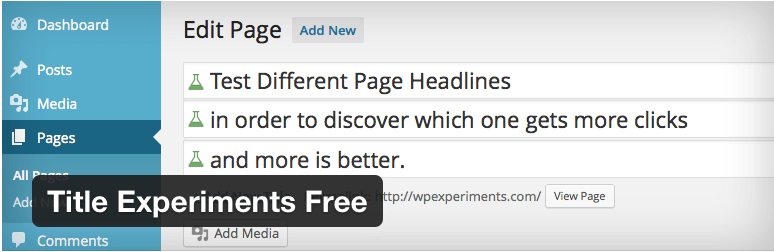 Titre Expériences Plugin WordPress gratuit