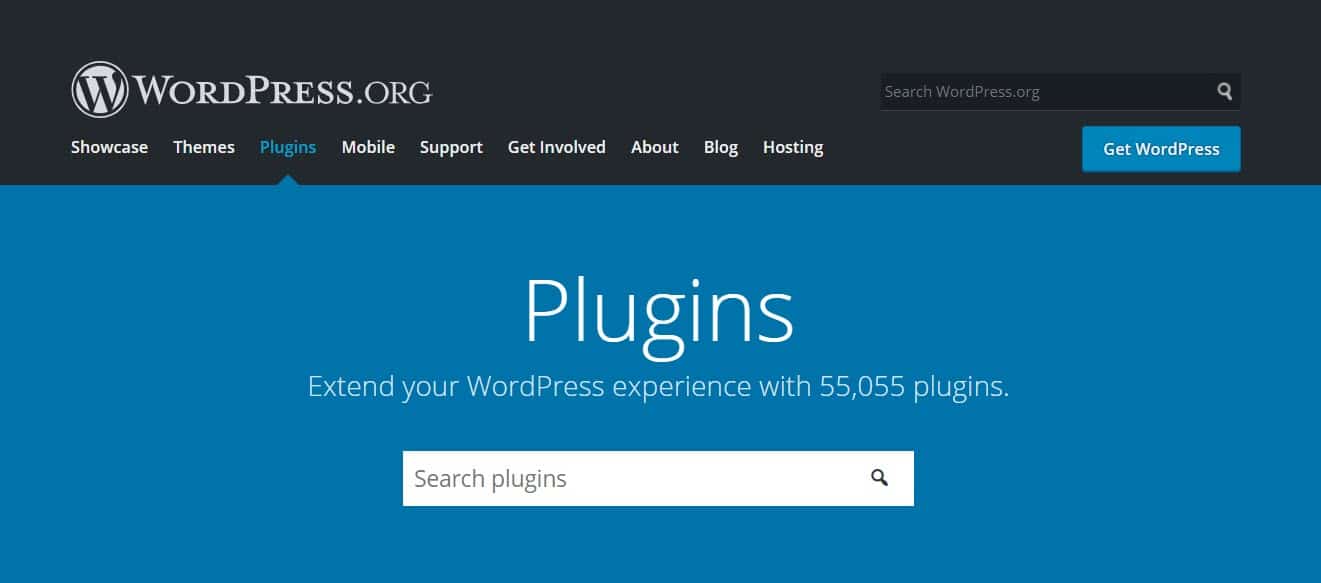 Page d'accueil de WordPress.org