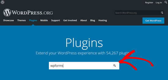 Rechercher le plugin WPForms dans WordPress.org