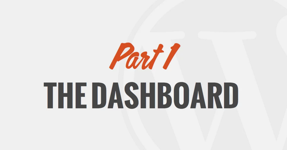 WP101 : Le tableau de bord WordPress