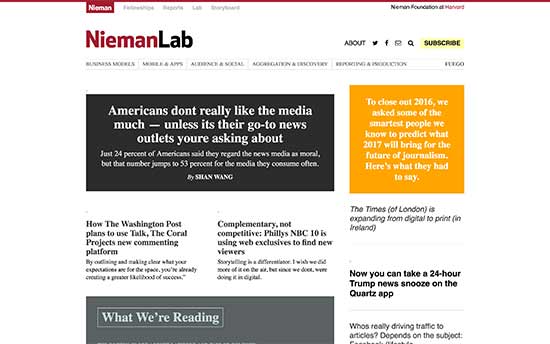 Le Nieman Journalism Lab de l'Université Harvard