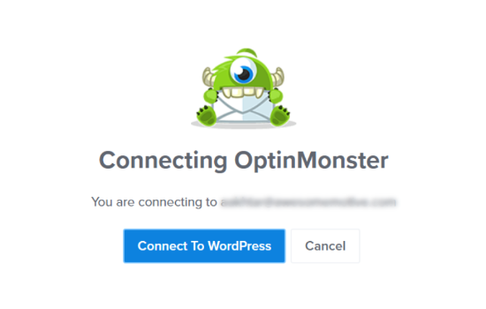 Cliquez sur le bouton Se connecter à WordPress