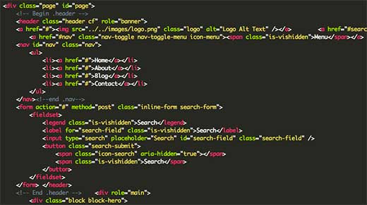 Code HTML derrière un site HTML statique