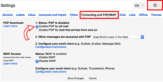 Activer POP3 dans Gmail