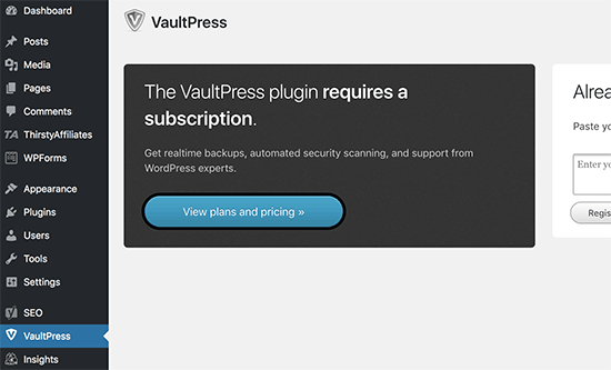 Voir les plans et les prix de VaultPress