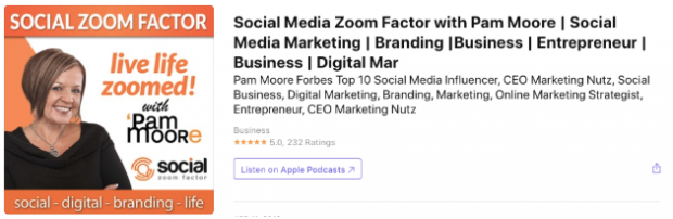 Application de podcast sur les médias sociaux Zoom Factor