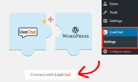 Connectez-vous avec le compte LiveChat Inc