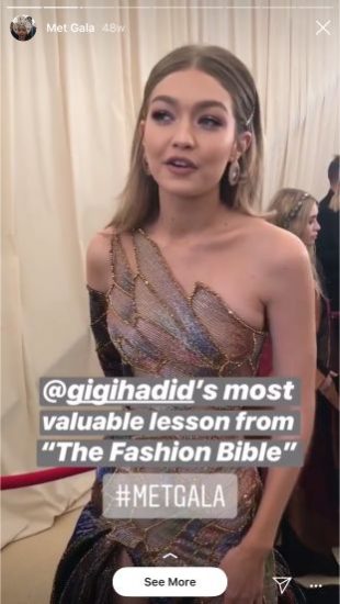 Vogue Instagram Story pour le Met Gala