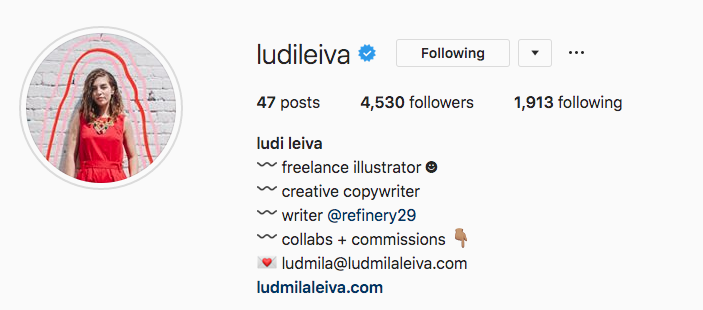 Biographie Instagram de Ludi Leiva