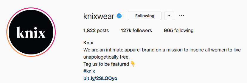 Bio Instagram pour Kinxwear