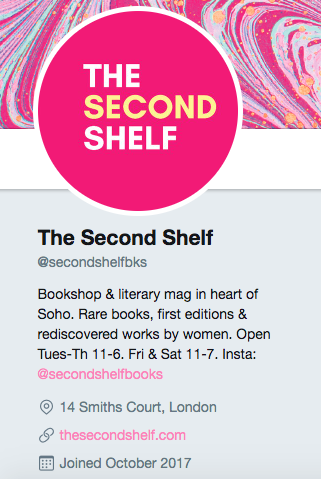 Biographie Twitter pour The Second Shelf